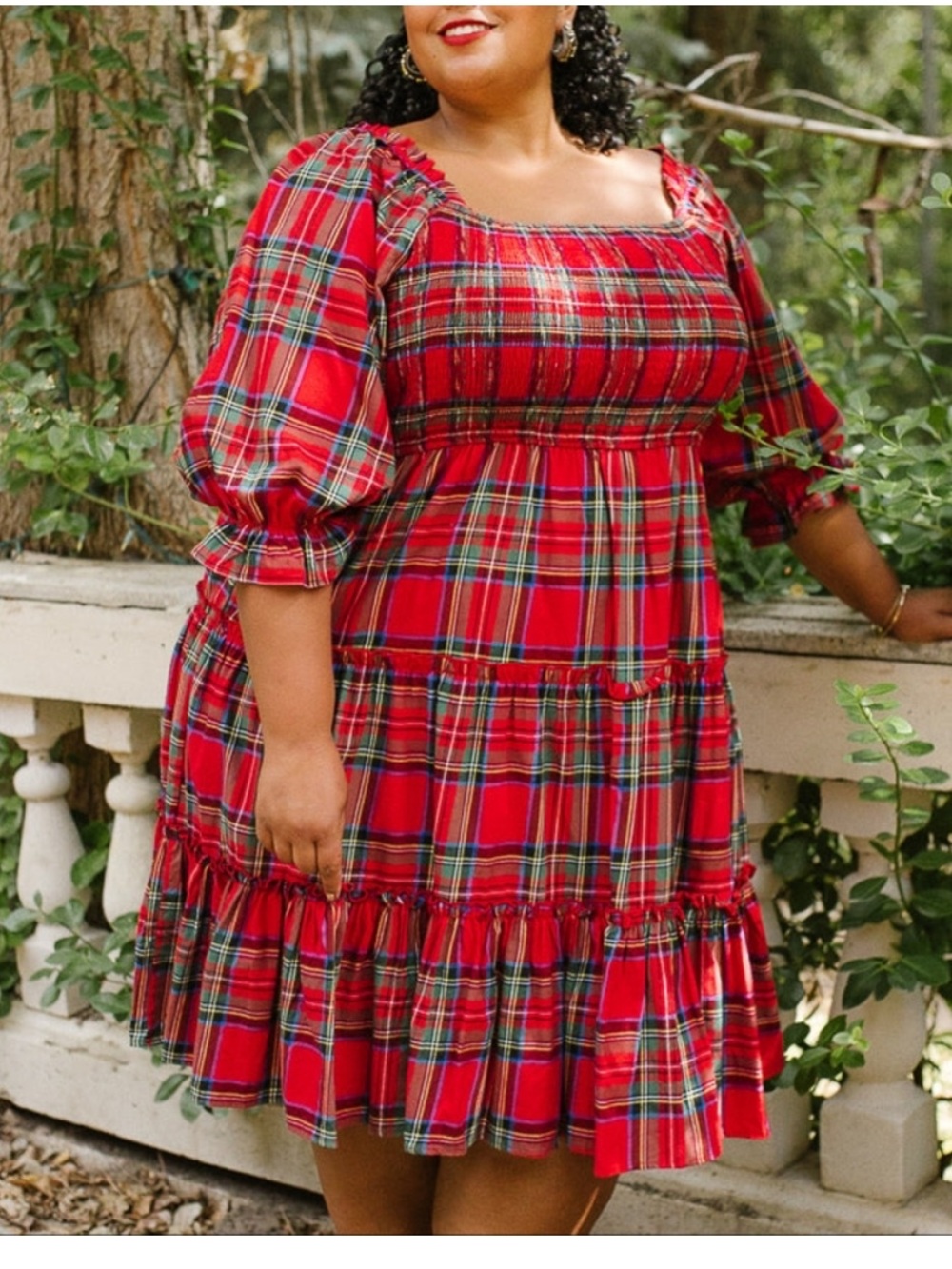 Ivy City Co Madeline Dress in Holiday Plaid